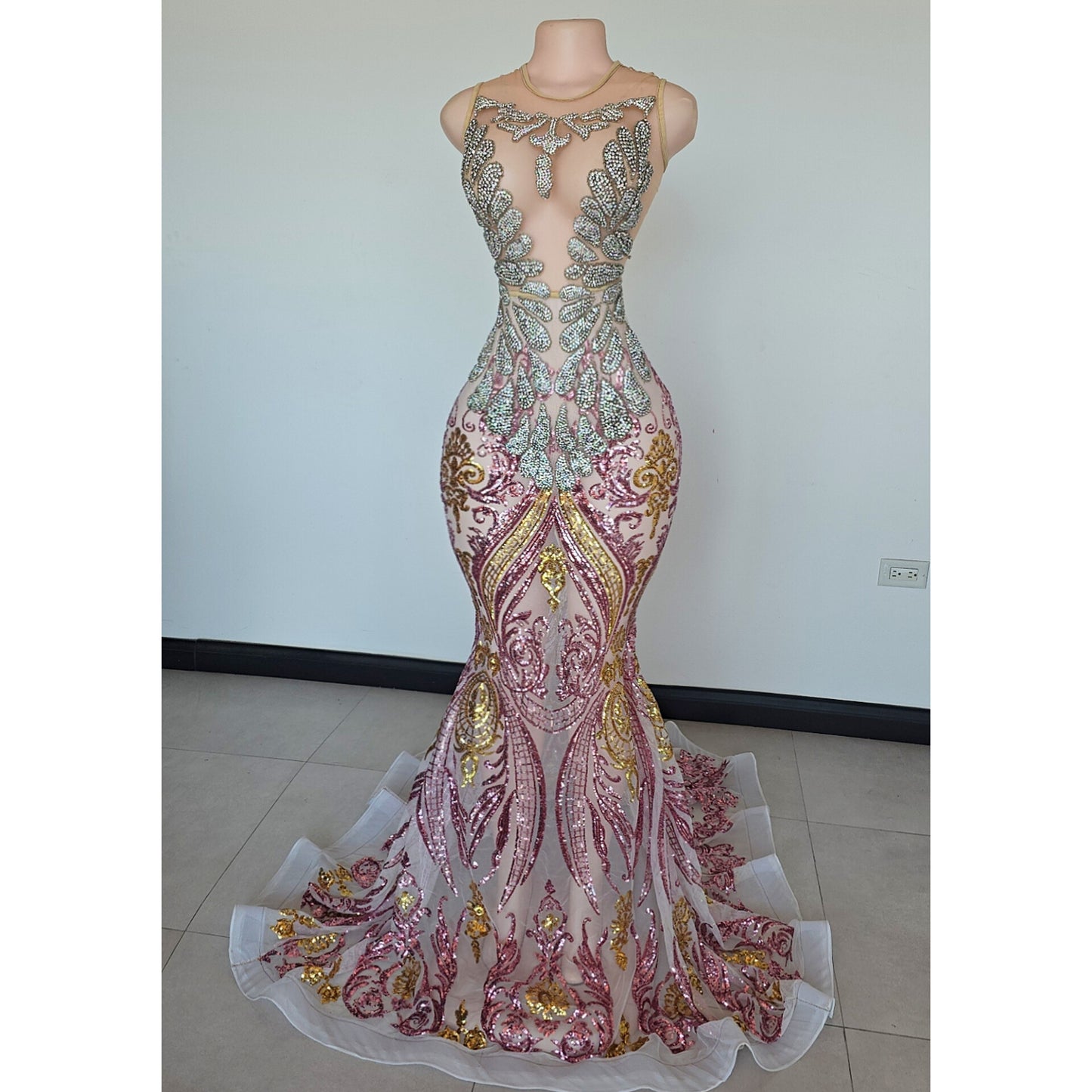 Gigi Amani Sequin Rhinestone Mermaid Dress