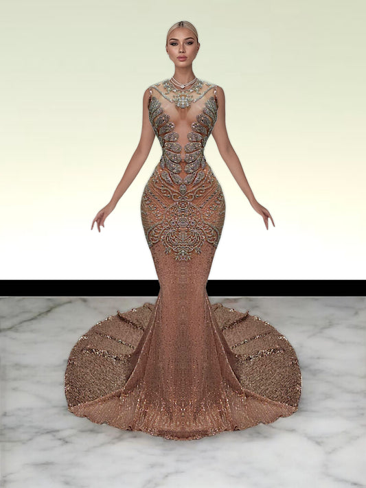 Naijah Sequin Rhinestone Mermaid Gown