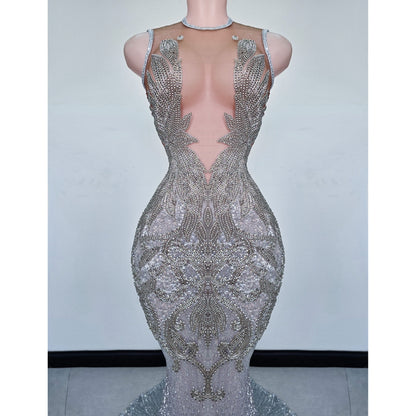Phayrah Rhinestone Mermaid Gown