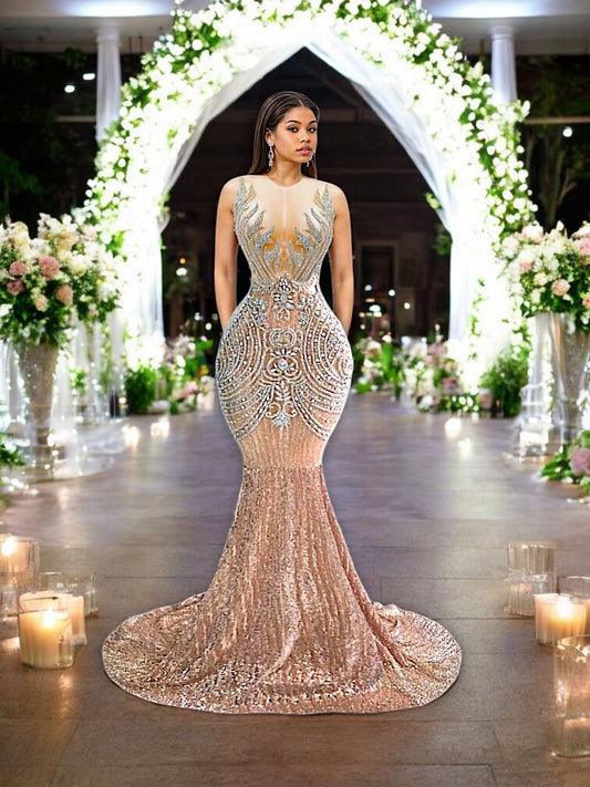 Fuego Sequin Rhinestone Mermaid dress