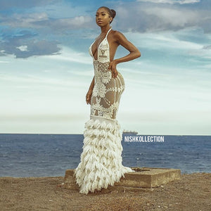 Athena Embroidery Mermaid Dress