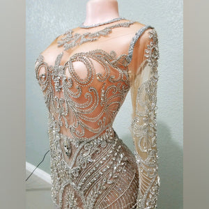Diamond Asaran Long Sleeve Mermaid dress