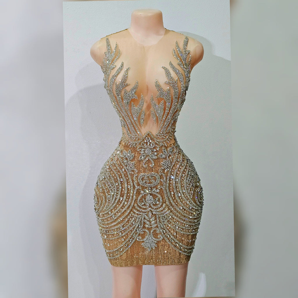 Diamond Fuego Cocktail dress in silver