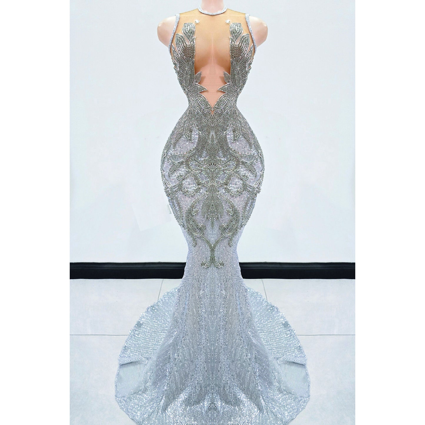 Phayrah Rhinestone Mermaid Gown