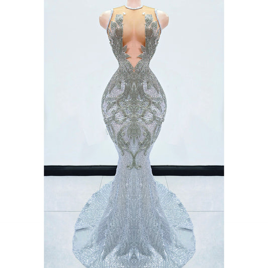 Phayrah Rhinestone Mermaid Gown