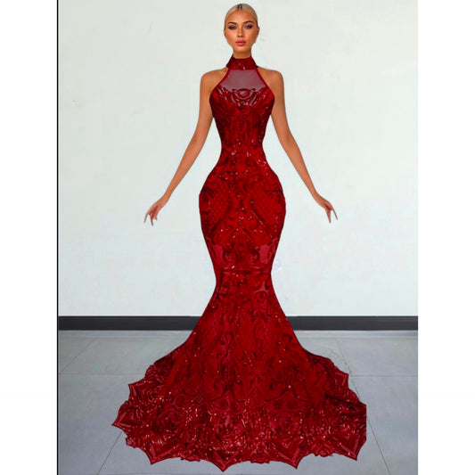 Sequin turtle neck Lagoon Mermaid Gown