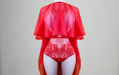 Camparie asimi embroidery high waist swimsuit and cover up