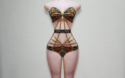 Deluxzz one piece strappy swimsuit