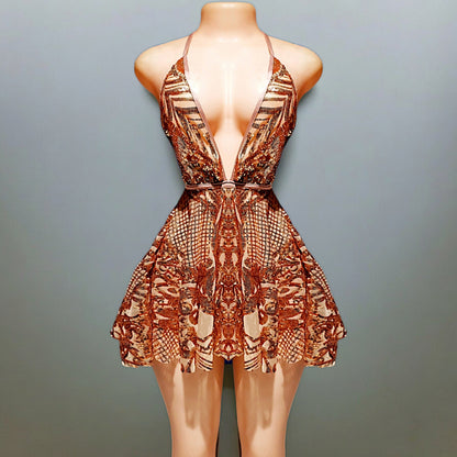 Jazzy sequin skater dress