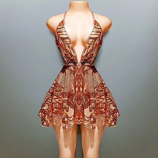 Jazzy sequin skater dress