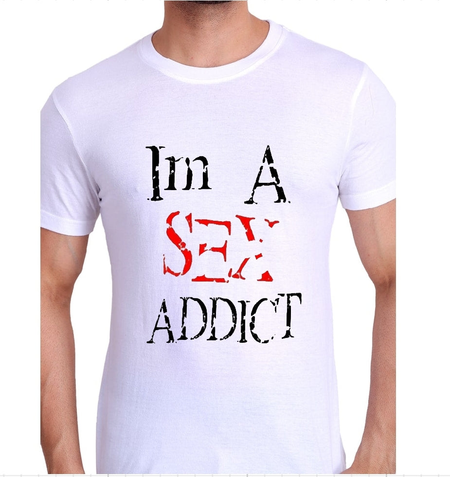 Round neck Sex Addict T-shirt.