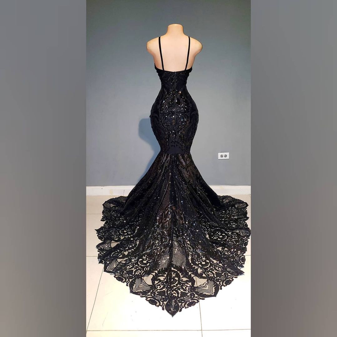 Black with Gold rhinestone Amani Viking Dress