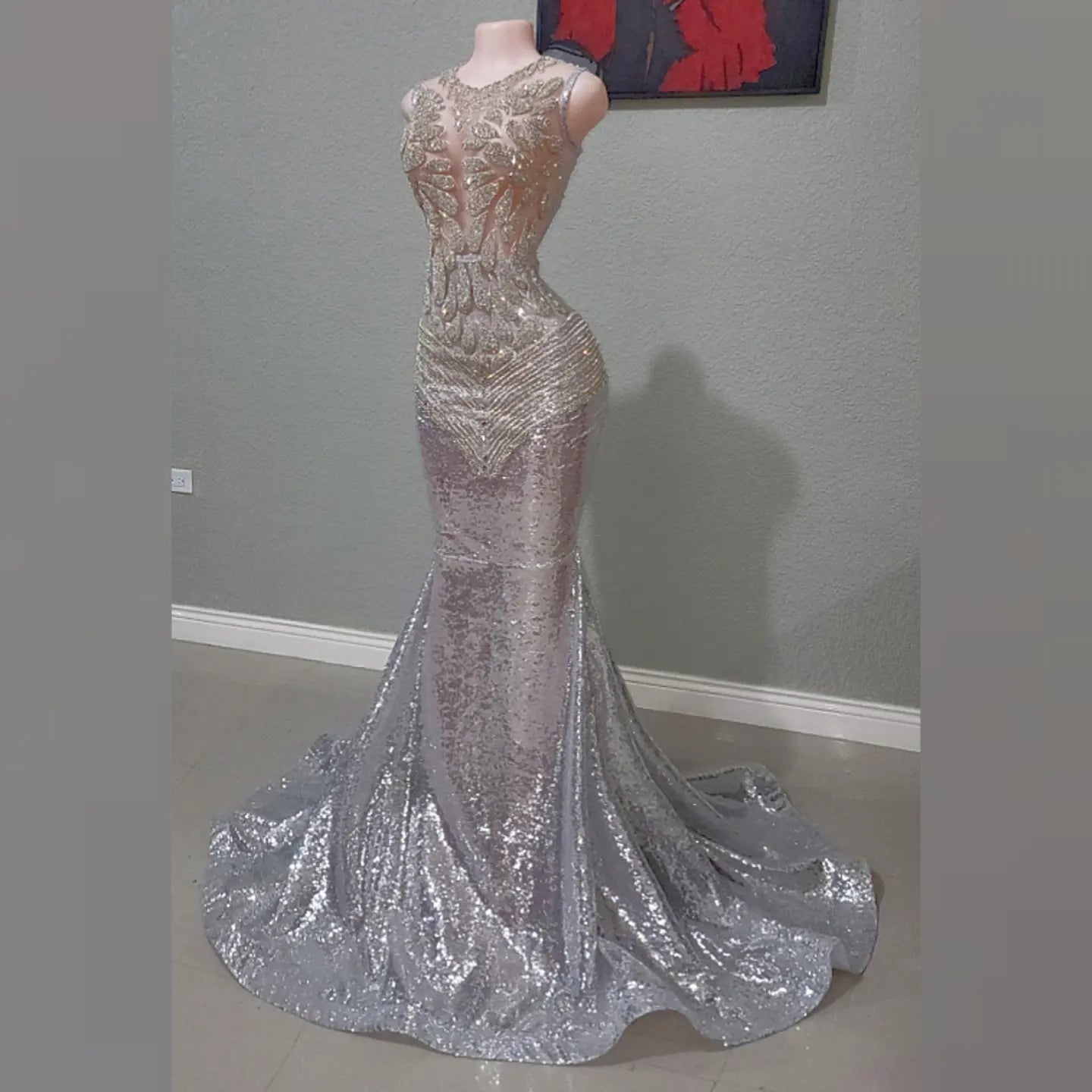 Rhinestone Mecca Mermaid Dress