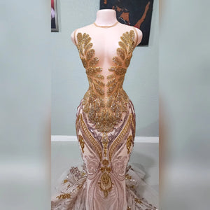 Silver Gigi Amani Rhinestone Multicolored Sequin Gown
