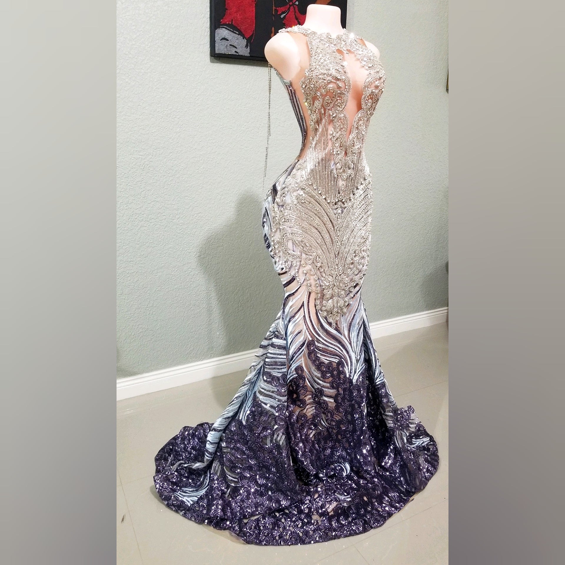 DyNasty Rhinestone Sequin Mermaid Dress