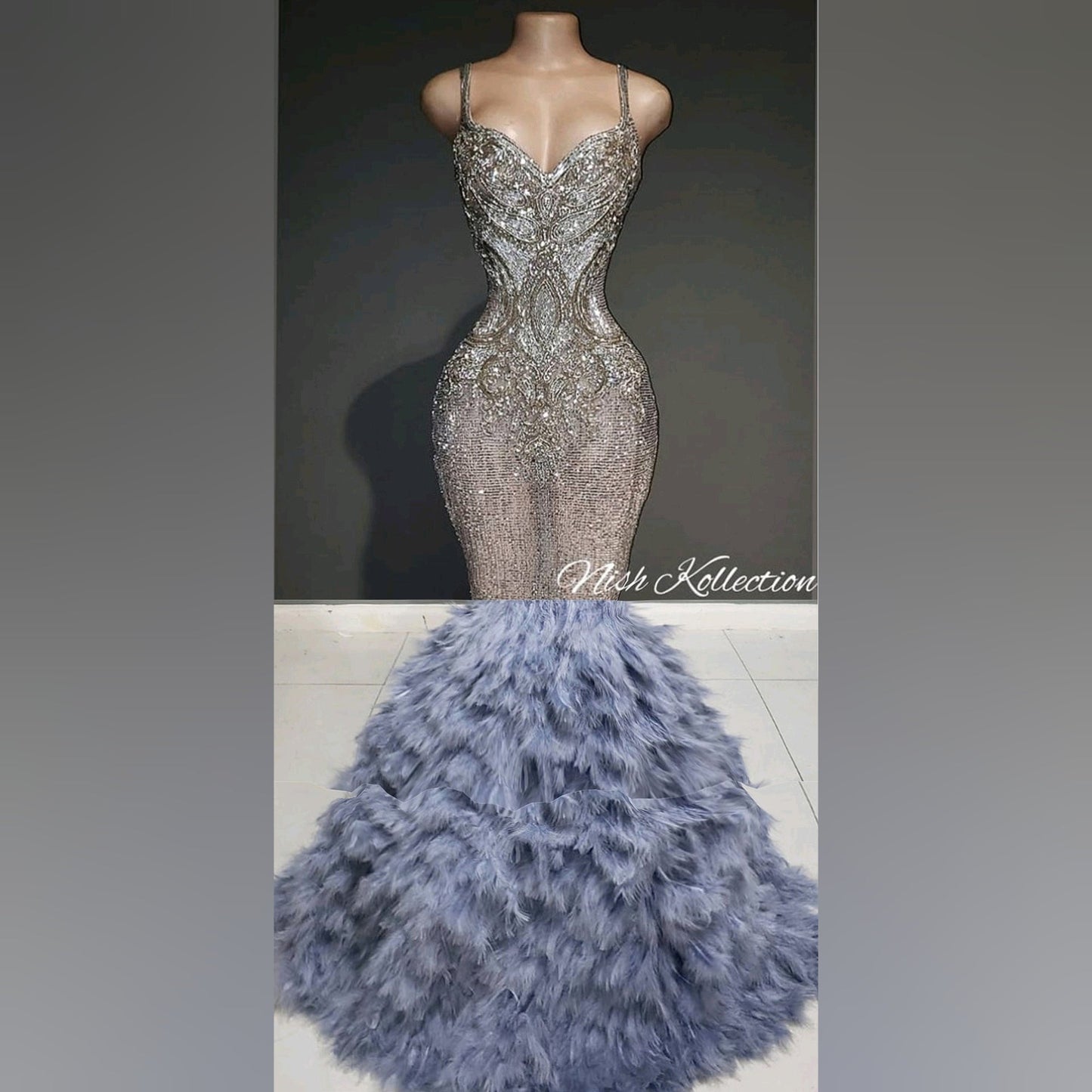 Viking Feather Sequin Mermaid Dress