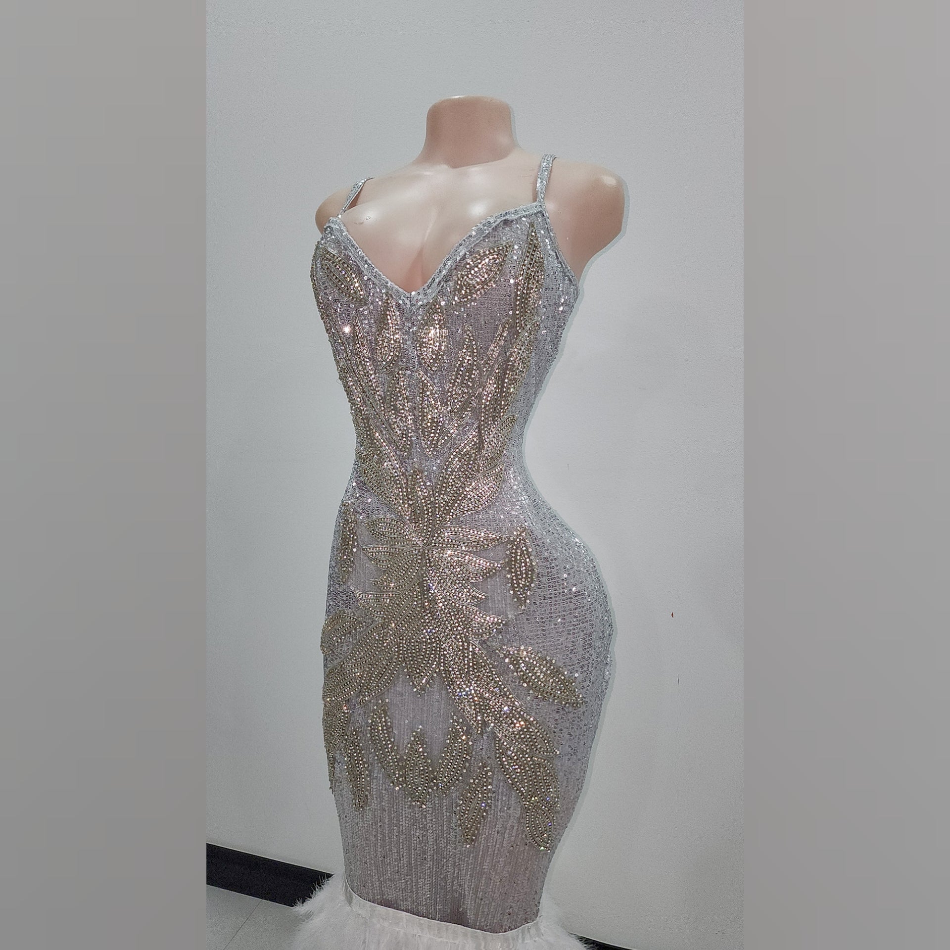 Leah Melani Feather Mermaid Gown
