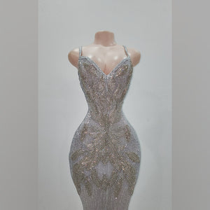 Leah Melani Feather Mermaid Gown