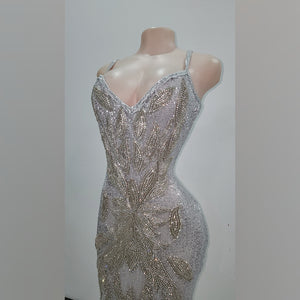 Leah Melani Feather Mermaid Gown